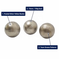 Ensemble de boules de pétanque givrées argent-jaune, 6 boules avec sac de transport, jeu de plein air familial en acier pour jardin, vente en gros, cadeau personnalisé