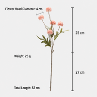 Fleurs artificielles réalistes YM en forme de boule de pissenlit rose, boule de chrysanthème en soie, fausse boule d'oignon pour centre de table et décoration intérieure