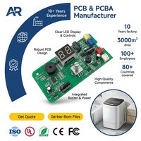 Carte de contrôle PCBA pour mini-lave-linge automatique avec assemblage SMT complet, certifiée FCC/CE, MOQ 10 pièces, service de prototypage rapide