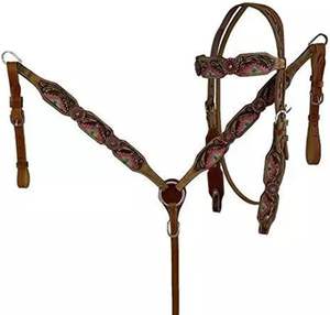 Juego de tachuelas de caballo ecuestre occidental OEM, múltiples colores de equitación disponibles, incluye cuello de pecho decorativo para caballete de caballo - Product Image 1