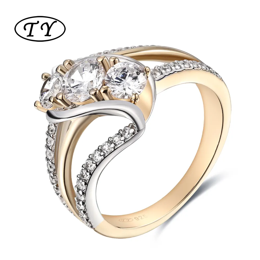 TY Jewelry Zircon 14k plate Private design men's rings Real 925 Sterling Silver casual Rings for ladies Zircon stone