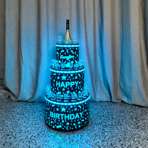 Espositore JOYISH Personalizzato per Bottiglie LED a 3 Livelli, per Torte di <span class=keywords><strong>Compleanno</strong></span>, Servizio VIP in Discoteca, Bicchieri da Shot <span class=keywords><strong>e</strong></span> Calici da Vino - Product Image 2