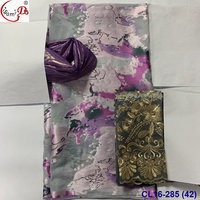 Ensemble 3 pièces en tissu satiné ripstop biologique de haute qualité, jacquard léger avec châle turban doux pour robe somalienne et toubs