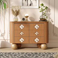 Console de hall moderne en coquillages naturels français, style crème, avec tiroir seau en bois massif, meuble de rangement pour chambre à coucher