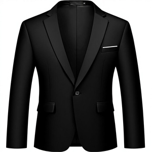 Blazer rouge pour homme à col cranté, style britannique, coupe classique, tissu tissé infroissable 100 % polyester - Product Image 1