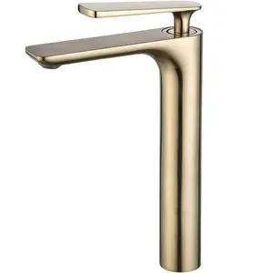 Beelee salle de bain navire évier <span class=keywords><strong>robinet</strong></span> haut brossé or flux <span class=keywords><strong>d</strong></span>'<span class=keywords><strong>eau</strong></span> un trou levier bain lavabo <span class=keywords><strong>robinet</strong></span> bassin mitigeur - Product Image 1