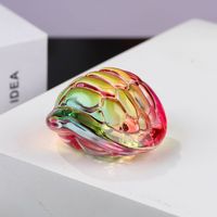 Accessoires DIY pour la maison et la voiture : Ornements en citrine à thème pierre, gravés à la main, en forme de coquille de tortue en verre coloré, riches cadeaux
