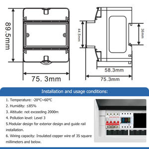 <b>Three</b> Phase Energy Meter Protector 1A 2.4Ghz WiFi Remote Control Timer Function Led Display Smart Life App Support - Product Image 5