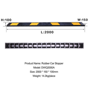 <span class=keywords><strong>Merak</strong></span> RU-750-1 165CM/180CM/200CM Rampa in gomma gialla riflettente resistente per blocco parcheggio, garage, camion e auto - Product Image 4