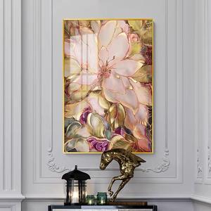 Arte moderna fiori parete <span class=keywords><strong>artista</strong></span> soggiorno decorazione parete vetro parete cristallo porcellana pittura - Product Image 4