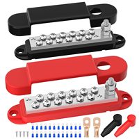 Barre de distribution d'alimentation 12 bornes 48V 150A avec couvercle pour câblage marin, bateau, camping-car, automobile, solaire (paire)