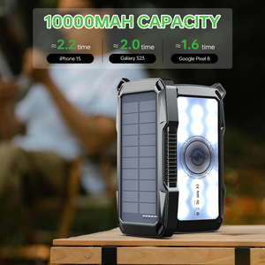 High <b>Power</b> LED Camping Lantern with Solar Charging 10000mAh Fast Wireless Charger Ideal for BBQ and Hiking - Product Image 4