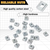 Tuercas en T M3 con Cabeza de Martillo para Ranura en T de Extrusión de Aluminio Serie 2020, Fijación para Marcos de Router CNC y Construcción de Máquinas Modulares