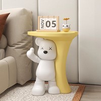 Table d'appoint en résine en forme d'ours mignon, table basse, meuble TV, décoration artisanale pour la maison, cadeau de pendaison de crémaillère, cadeau de mariage, ornements