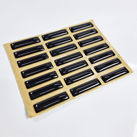 Etiqueta Adhesiva de Resina Negra Personalizada de Alta Calidad, Resistente al Agua, con Cristal 3D Rectangular, Etiqueta Adhesiva con Logotipo en Relieve