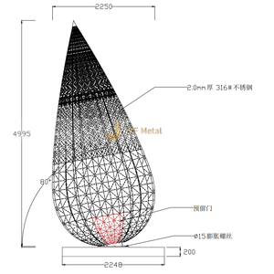 Escultura Art Deco de Acero Inoxidable Pulido Espejo, Duradera, para Decoración de Lugares Emblemáticos, ANW2171 - Product Image 1