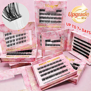 رموش صناعية ذاتية اللصق قابلة لإعادة الاستخدام، مقاومة للماء، مصنوعة من الشعر الاصطناعي، مجموعات رموش للصق المسبق، طويلة الأمد، خالية من القسوة، تمنح إشراقة متألقة. - Product Image 1