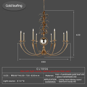 XZ classique fer salon luxe post-moderne fait à la main ancienne décoration Antique en laiton suspendu <span class=keywords><strong>bougie</strong></span> <span class=keywords><strong>lustre</strong></span> pendentifs lumière - Product Image 2