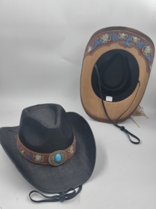 Sombrero de vaquero de paja de papel para hombre, estilo Texas, con ala moldeable, tipo Stetson, personalizado, de ganchillo - Product Image 2