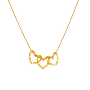 Heart Shaped Gold Plated Pendant Necklace Stainless Steel Chain Women's Jewelry Gift - Product Image 5