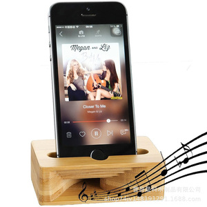 Bamboo Phone Stand <b>Speaker</b> Wooden Desktop <b>Amplifier</b> Home Decor Accessory Rack - Product Image 1