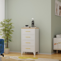 Armoire à tiroirs de chevet moderne Table de chevet en acier à 4 tiroirs pour chambre à coucher Prix de gros Commode peu encombrante au design chic