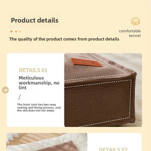 Cama rectangular para perros LY para todas las estaciones para perros grandes Golden Retrievers, cojín de felpa grueso, parte inferior antideslizante, moda lavable extraíble - Product Image 5