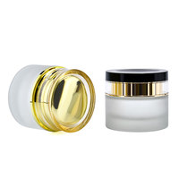 Emballages cosmétiques de luxe vides de qualité supérieure, contenants de 50 ml et 50 g, pot en verre transparent avec bouchons dorés ou argentés
