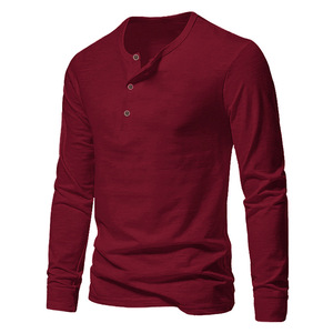 Camiseta <span class=keywords><strong>de</strong></span> Manga Larga Estilo Waffle para Hombre, Camiseta Henley Transpirable e Informal, Top Informal - Product Image 3