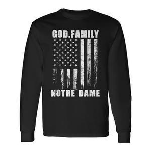 เสื้อยืดแขนยาว God Family Notre Dame ลายธงชาติสหรัฐอเมริกา - Product Image 1