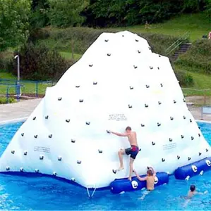 PVC מגדל שקופיות לבן צעצוע מים מתנפח אייסברג צף לספורט מים