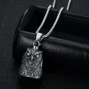 Custom Wholesale Good Luck Stainless Steel Guardian Animal Bird Owl Biker Gremlin Bell