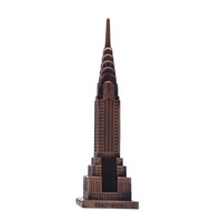 SE7ART Réplique de bâtiment Chrysler 3D en nickel noir poli, modèle en alliage de zinc, décoration d'art pour la maison, souvenir