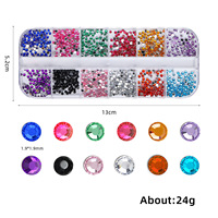 12 grille chatoyante cristal 3D Nail Art strass polyvalent Flatback pierres précieuses pour ongles chaussures maquillage sacs décoration