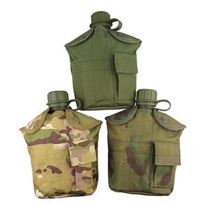 Muestra gratis de botellas de agua de aluminio de tres piezas Style of Tactical Attack, una cantimplora de agua de 1,0 litros con una taza y una funda - Product Image 1