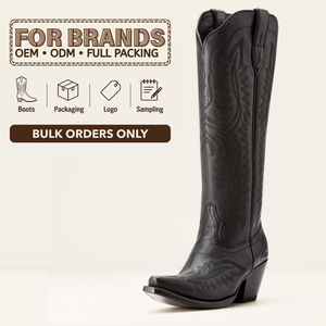 <span class=keywords><strong>Bottes</strong></span> Western Mexicaines Personnalisées en <span class=keywords><strong>Cuir</strong></span> <span class=keywords><strong>Noir</strong></span> Pointues et Ornées CHENO pour Femmes à <span class=keywords><strong>Mollet</strong></span> <span class=keywords><strong>Large</strong></span> – Vente en Gros - Product Image 1