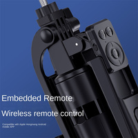 Trépied perche à selfie sans fil B17 1,8 m extensible avec télécommande pour enregistrement vidéo et support de caméra rotatif à 360°