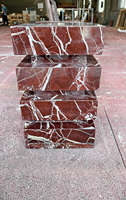 Tables basses en marbre naturel sur mesure, meubles en pierre, fabrication artisanale, marbre rouge Rosso Levanto poli, table d'appoint pour salon, table de chevet