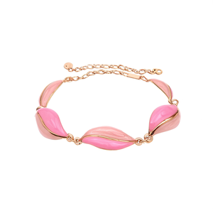 Pulsera con Forma de Hoja Rosa, Acero Inoxidable 316L, Baño de Oro PVD, Joyería de Moda Sostenible y Resistente - Product Image 2