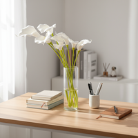 Grande fleur artificielle réaliste en mousse, lys calla à longue tige, haute qualité, pour la maison, la table, les mariages, les salles, l'extérieur et la photographie