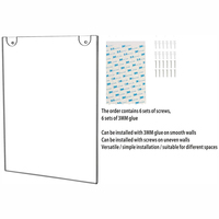 Porte-documents mural en acrylique transparent pour documents A4, certificats, avec ruban adhésif 3M et vis métalliques