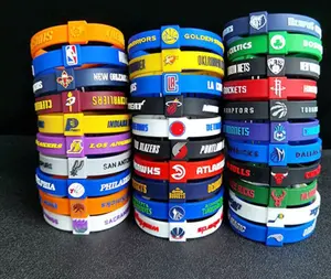 Pulsera de silicona ajustable Lakers Nets Warriors, barata, para baloncesto, deporte, energía