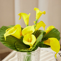 Arrangement de fleurs artificielles en soie de qualité supérieure (orchidée/protea/lilas calla) Décoration réaliste et douce avec vase pour hôtel/salon