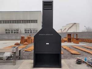 Nuovi Prodotti per <span class=keywords><strong>la</strong></span> Casa Camino da Esterno Autoportante a Legna in Metallo di Grandi Dimensioni con Griglia BBQ - Product Image 3