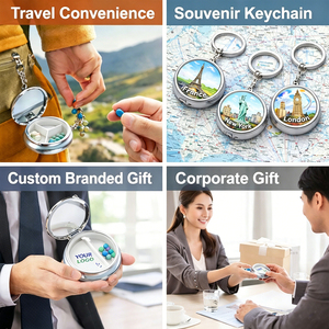 Porte-clés <span class=keywords><strong>pilulier</strong></span> vierge en métal, idéal pour la promotion et les souvenirs, directement du fabricant, pour pharmacies et cadeaux de voyage - Product Image 6