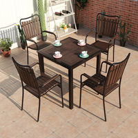 Table à manger carrée décontractée à vendre, table de balcon, table en plastique d'extérieur