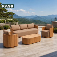 Ensemble de meubles de patio en teck durable, design modulaire de luxe, en bois massif, imperméable, villa moderne, modèles 2027