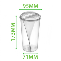 Gobelets jetables en plastique PP pour Bubble Tea avec couvercle, double compartiment, pour boisson Boba et jus