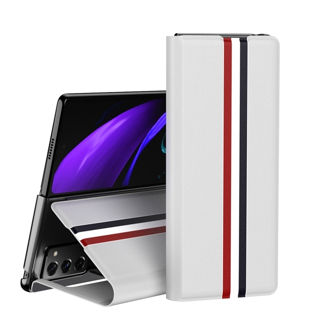 Hot Selling Bracket Phone Case for Samsung Galaxy Z Fold2 High Quality Folded With Card Slot PC+PU Leather Protective Back Cover