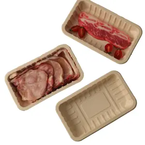 Bamboo pulp Meat tray can be used as air conditioning box MAP using degradable trays